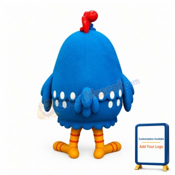 Round Body Blue Bird Mascot Costume