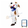 White Cow With Tongue Out Mascot Costume