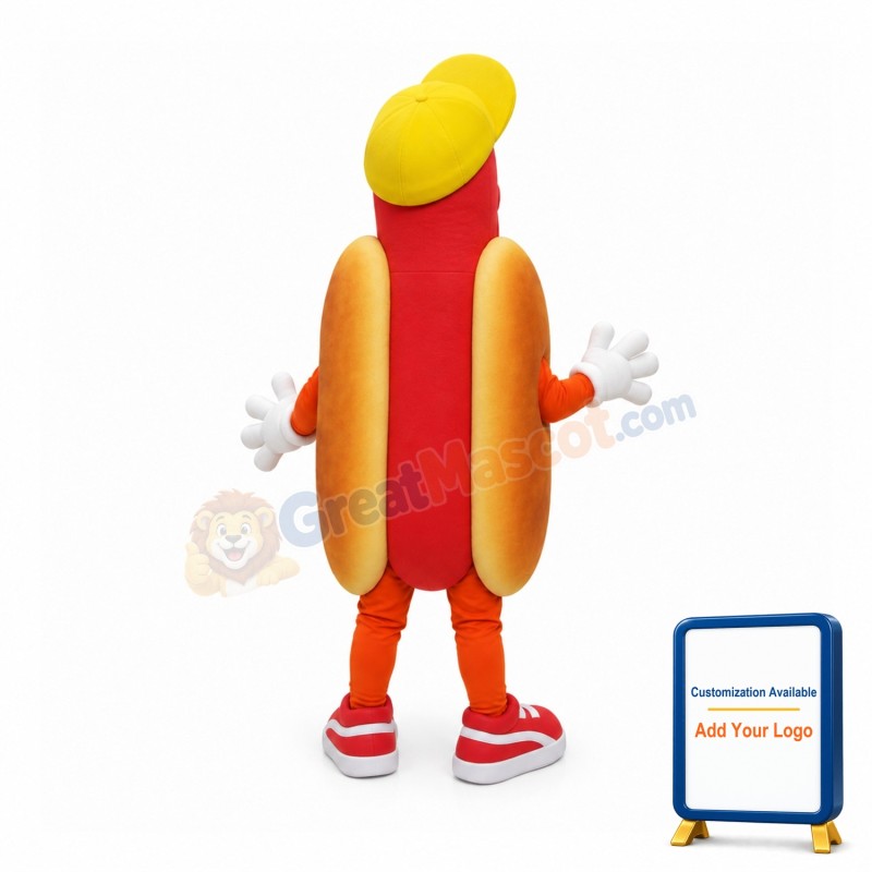 Hot Dog With Red Sports Shoes Mascot Costume
