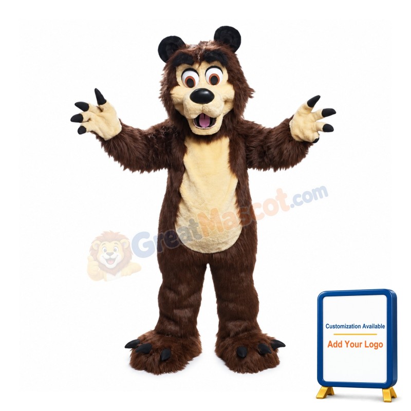 Long Fur Lion With Sharp Claws Mascot Costume
