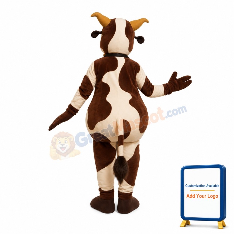 Suckling Cow Wearing Bell Mascot Costume