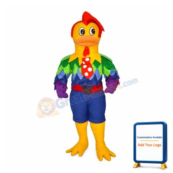 Green Feathers Colorful Duck Mascot Costume