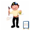 Adult Miner Holding Tools Mascot Costume