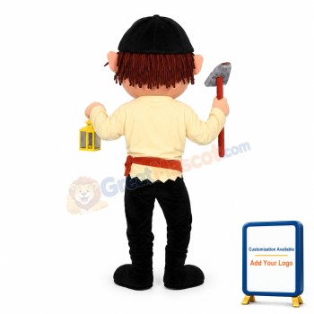 Adult Miner Holding Tools Mascot Costume