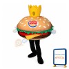 Cartoon Crown Hamburger Mascot Costume