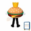 Cartoon Crown Hamburger Mascot Costume