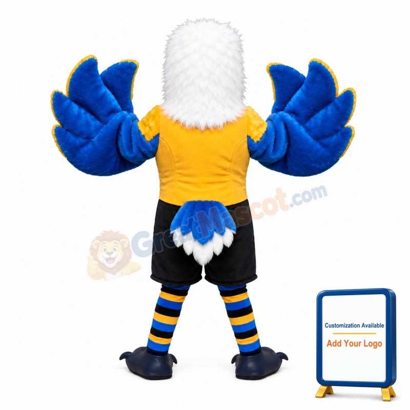 Powerful Eagle With Blue Wings Mascot Costume