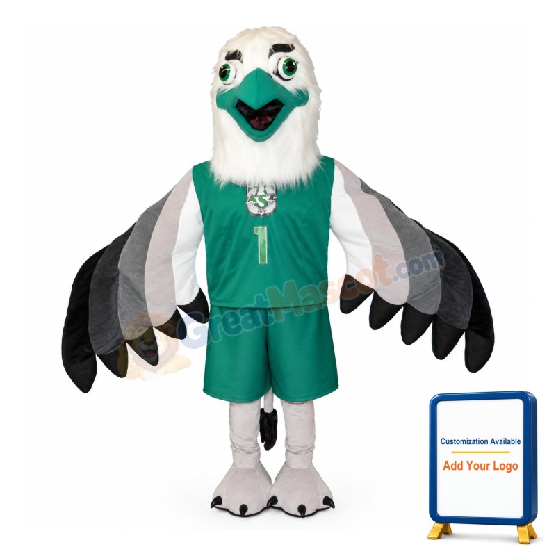 Green Beak White Head Eagle Mascot Costume