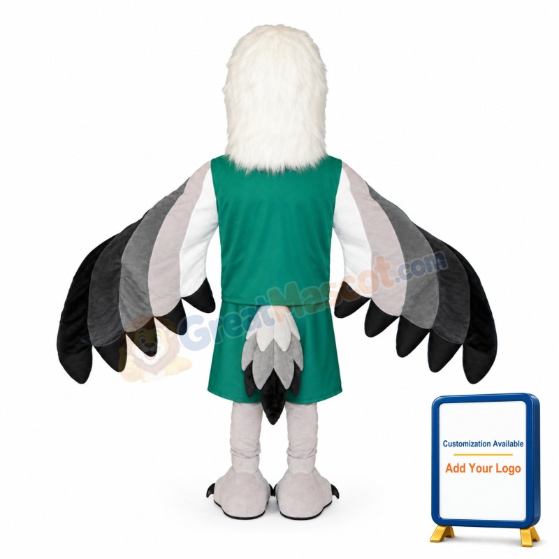 Green Beak White Head Eagle Mascot Costume