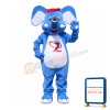 Polite Greeting Blue & White Elephant Mascot Costume
