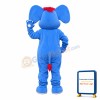 Polite Greeting Blue & White Elephant Mascot Costume