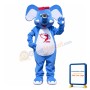 Polite Greeting Blue & White Elephant Mascot Costume
