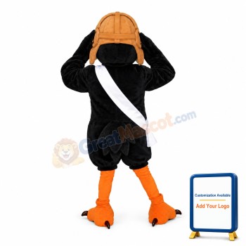 Unisex Black Eagle With Flying Cap Mascot Costume