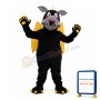 Black Evil Dragon With Yellow Wings Mascot Costume