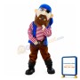 Greedy One-eyed Pirate With Blue Scarf Mascot Costume