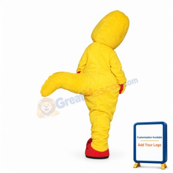 Interesting Cartoon Yellow Crooked Dinosaur Mascot Costume