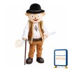 Kind Grandpa With Crutch Mascot Costume