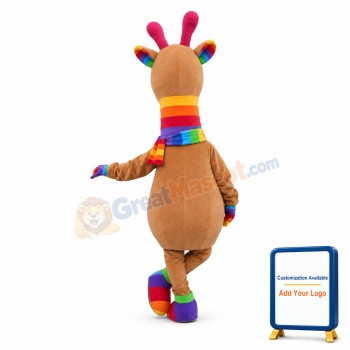 Rainbow Gallery Standing Giraffe Mascot Costume