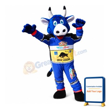 Customized Blue Bull Mascot Costume For Union