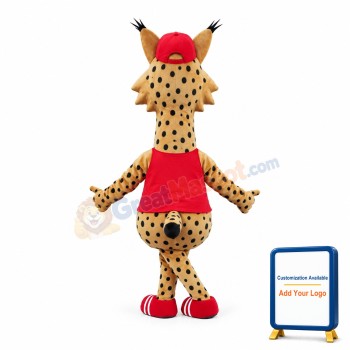 Strange Look Funny Giraffe With Red Top Mascot Costume