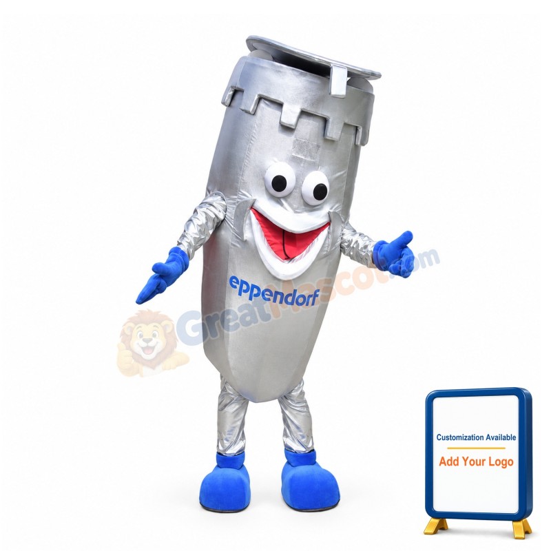 Silver Cartoon Refrigerated Centrifuge Mascot Costume