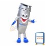 Silver Cartoon Refrigerated Centrifuge Mascot Costume