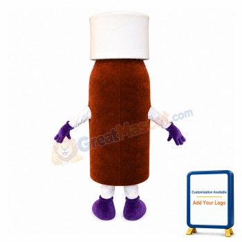 Brown Capsule Medicine Bottle Mascot Costume