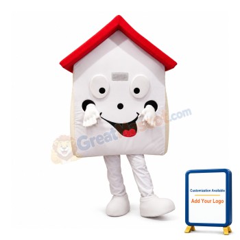 White House With Red Roof Mascot Costume