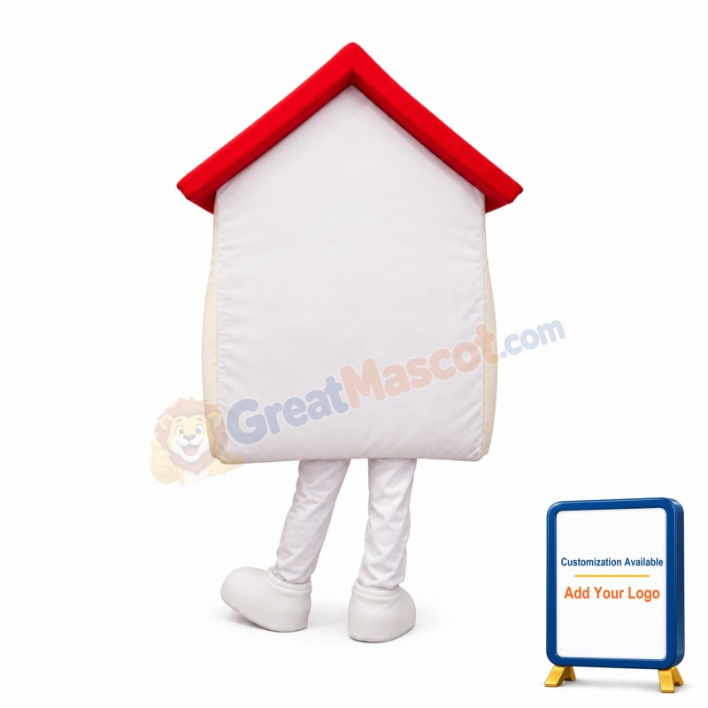 White House With Red Roof Mascot Costume
