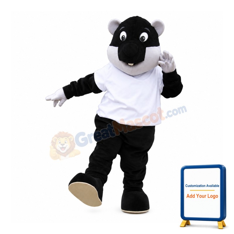 Black Beaver Mascot Costume For Company Exhibition