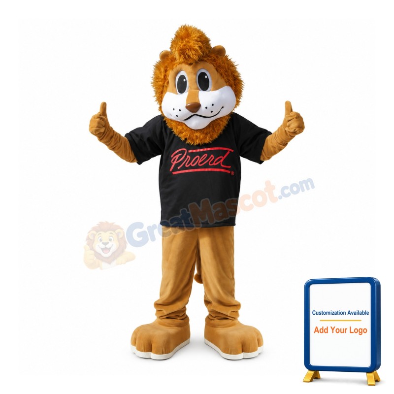 Thick Hair Brown Little Lion Mascot Costume