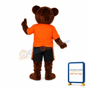 Blue Eyes Dark Brown Bear Mascot Costume