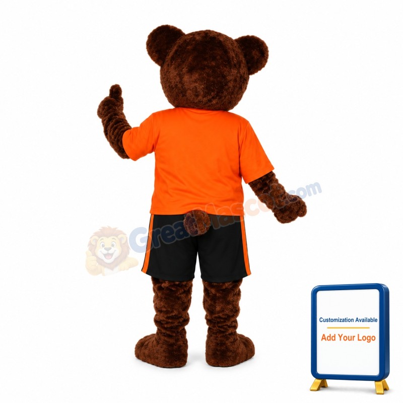 Blue Eyes Dark Brown Bear Mascot Costume