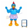 Blue Chicken With Flower Skirt Mascot Costume