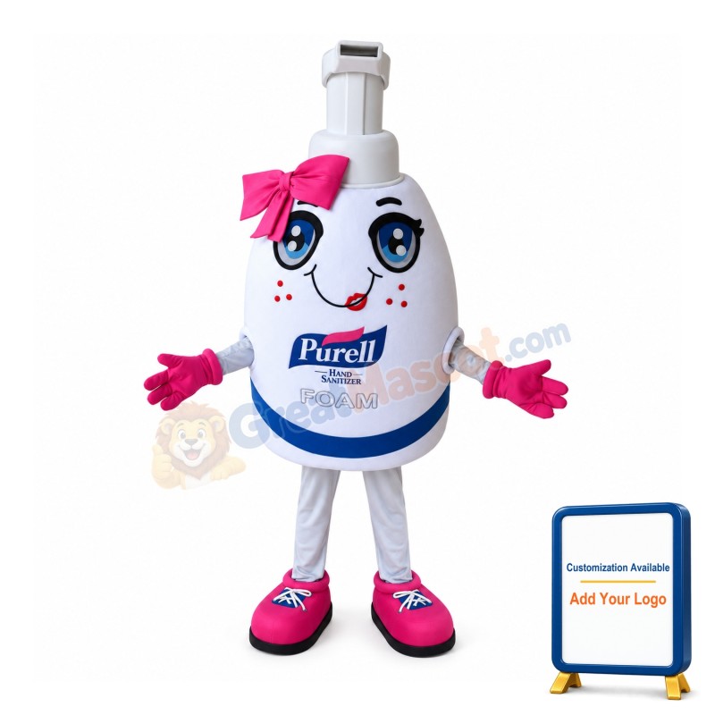 Hand Sanitizer Press Bottle Mascot Costume