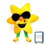 Yellow Star With Sunglasses Mascot Costume