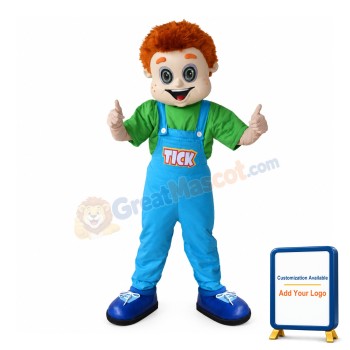 Excited Orange Hair Boy Mascot Costume
