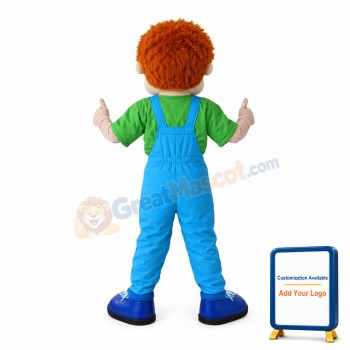 Excited Orange Hair Boy Mascot Costume