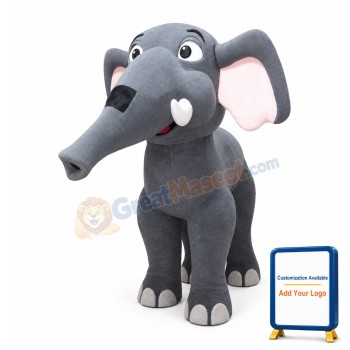 Realistic Clever Adult Elephant Mascot Costume