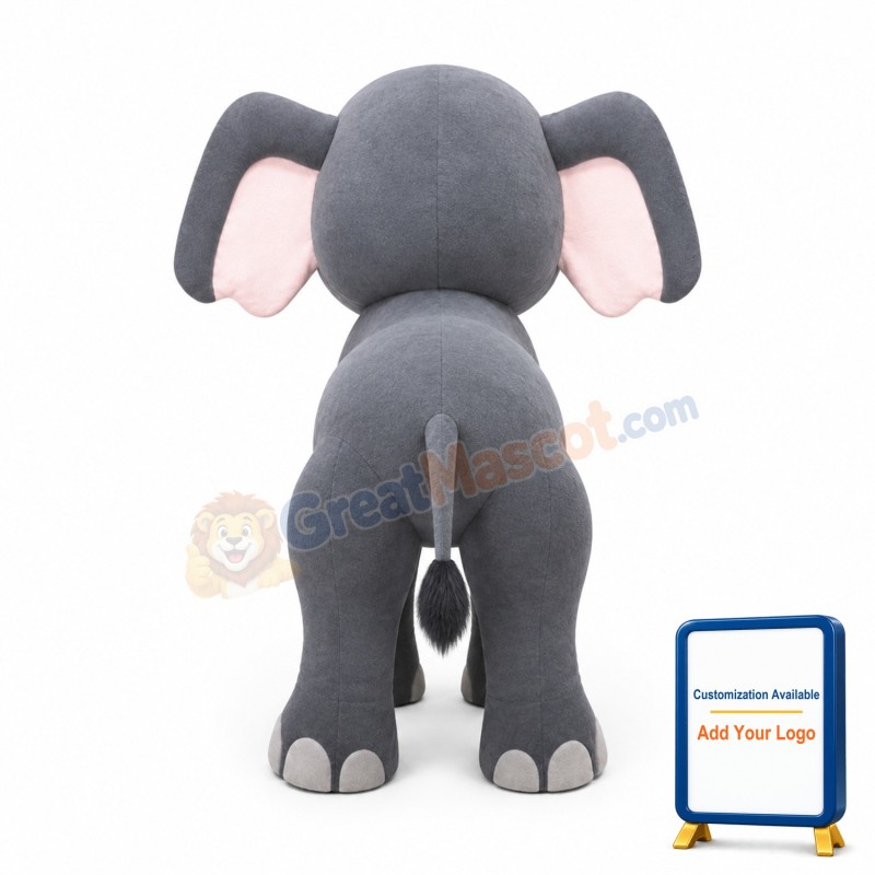 Realistic Clever Adult Elephant Mascot Costume