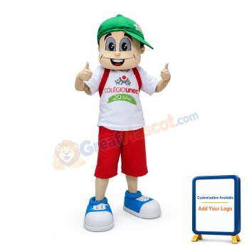 Big Head Boy Mascot Costume For School