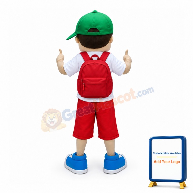 Big Head Boy Mascot Costume For School