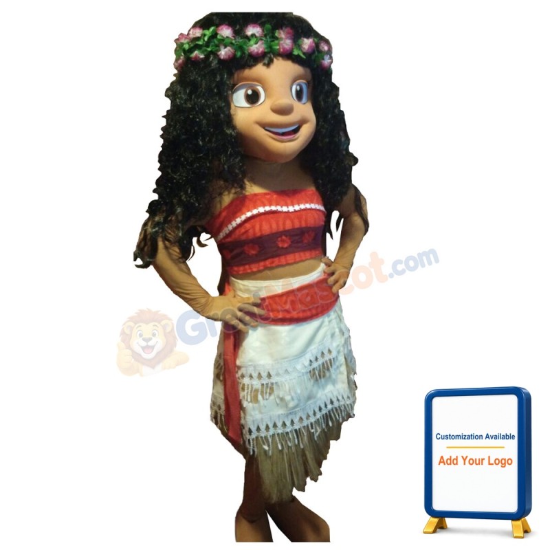Black Curly Girl With Anadem Mascot Costume