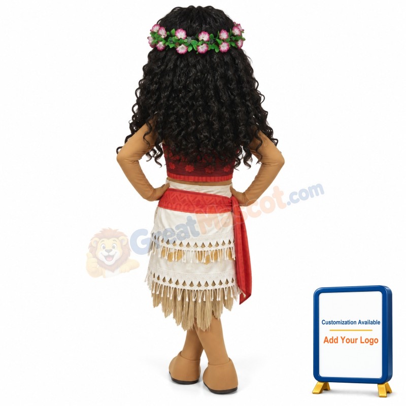 Black Curly Girl With Anadem Mascot Costume