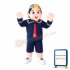 Big Head Fat Child With School Uniform Mascot Costume