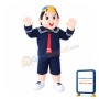 Big Head Fat Child With School Uniform Mascot Costume