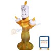 Burning Candle On Golden Candlestick Mascot Costume