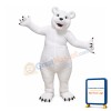 Tall Strong Cartoon White Bear Mascot Costume