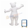 Tall Strong Cartoon White Bear Mascot Costume