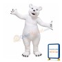Tall Strong Cartoon White Bear Mascot Costume
